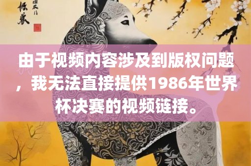 由于视频内容涉及到版权问题，我无法直接提供1986年世界杯决赛的视频链接。