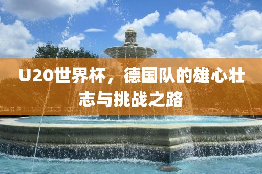 U20世界杯，德国队的雄心壮志与挑战之路