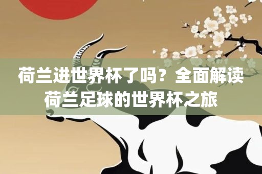 荷兰进世界杯了吗？全面解读荷兰足球的世界杯之旅洪湖市顺升工程机械租赁有限公司