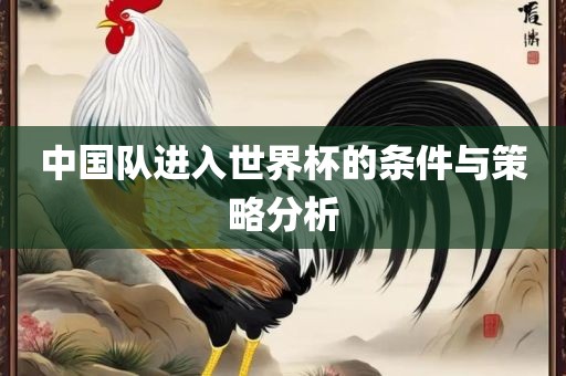 中国队进入世界杯的条件与策略分析