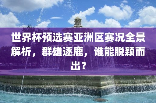 世界杯预选赛亚洪湖市顺升工程机械租赁有限公司洲区赛况全景解析，群雄逐鹿，谁能脱颖而出？