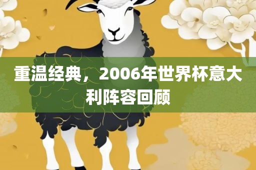 重温经典，2006年世界杯意大利阵容回顾