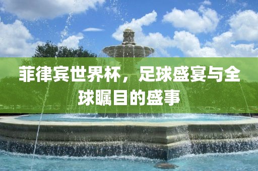 菲律宾世界杯，足球盛宴与全球瞩目的盛事洪湖市顺升工程机械租赁有限公司