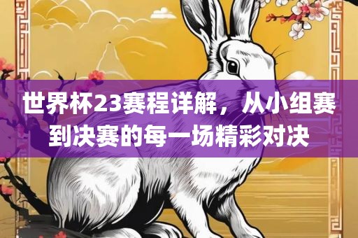 世界杯23赛程详解，从小组赛到决赛的每一场精彩对决洪湖市顺升工程机械租赁有限公司