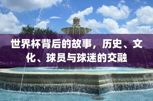 世界杯背后的故事，历史、文化、球员与球迷的交融