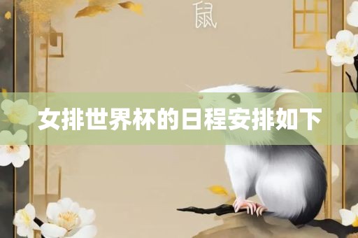 女排世界杯的日程安排如下洪湖市顺升工程机械租赁有限公司