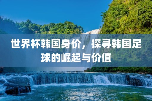 世界杯韩国身价，洪湖市顺升工程机械租赁有限公司探寻韩国足球的崛起与价值